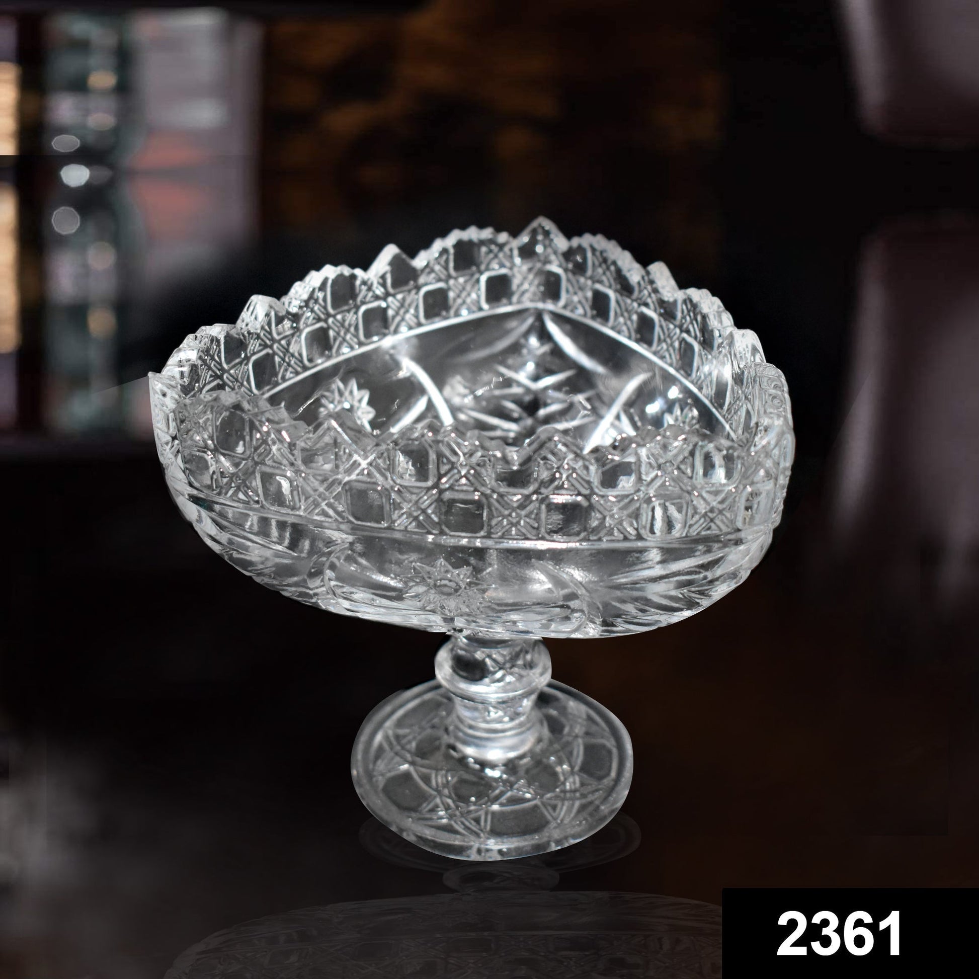 2361 Crystal Touch Beautiful Decorative Designer Fruit Glass Bowl 