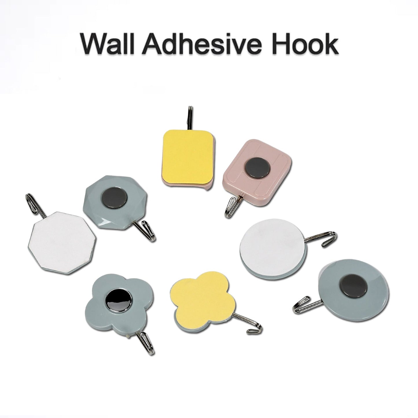 4499  Multi Design Strong Adhesive Hook Wall Hooks High Quality Premium Hook For Home , Office , & Multiuse Hook ( Set of 4 ) 