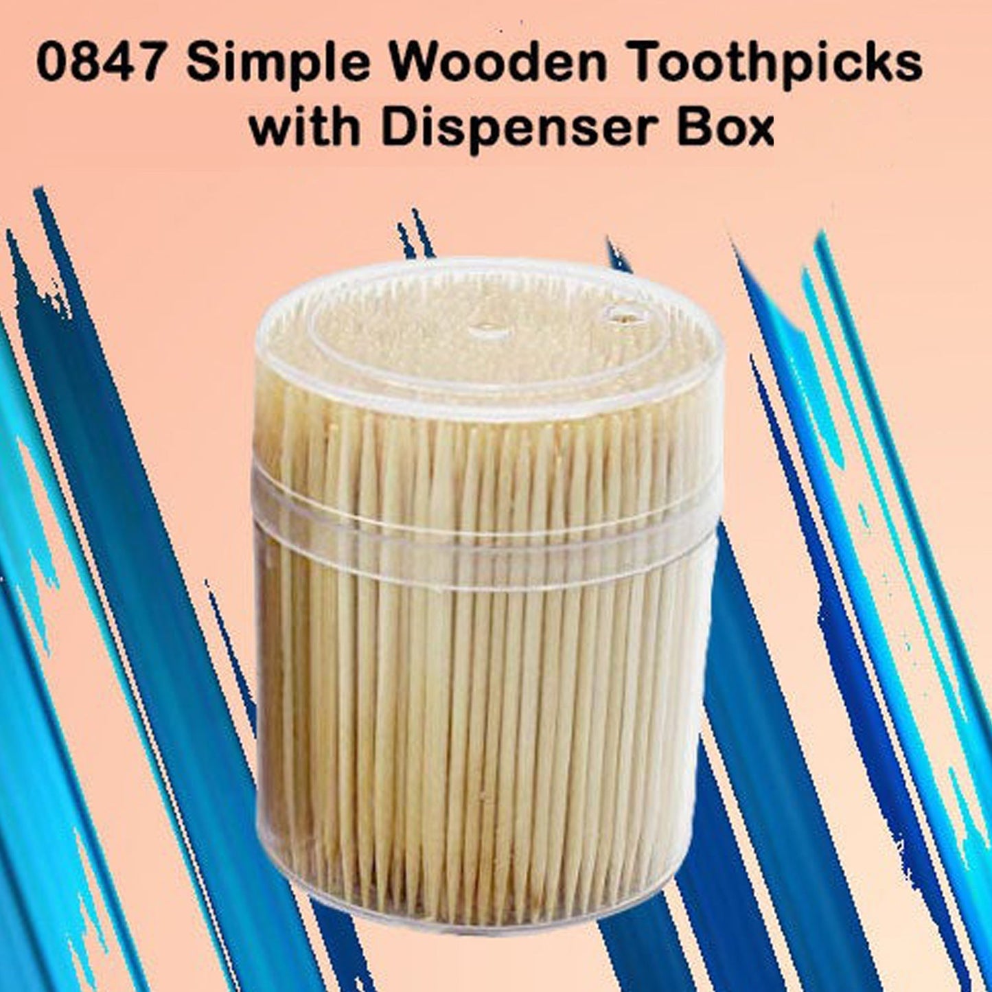 0847 Simple Wooden Toothpicks with Dispenser Box 
