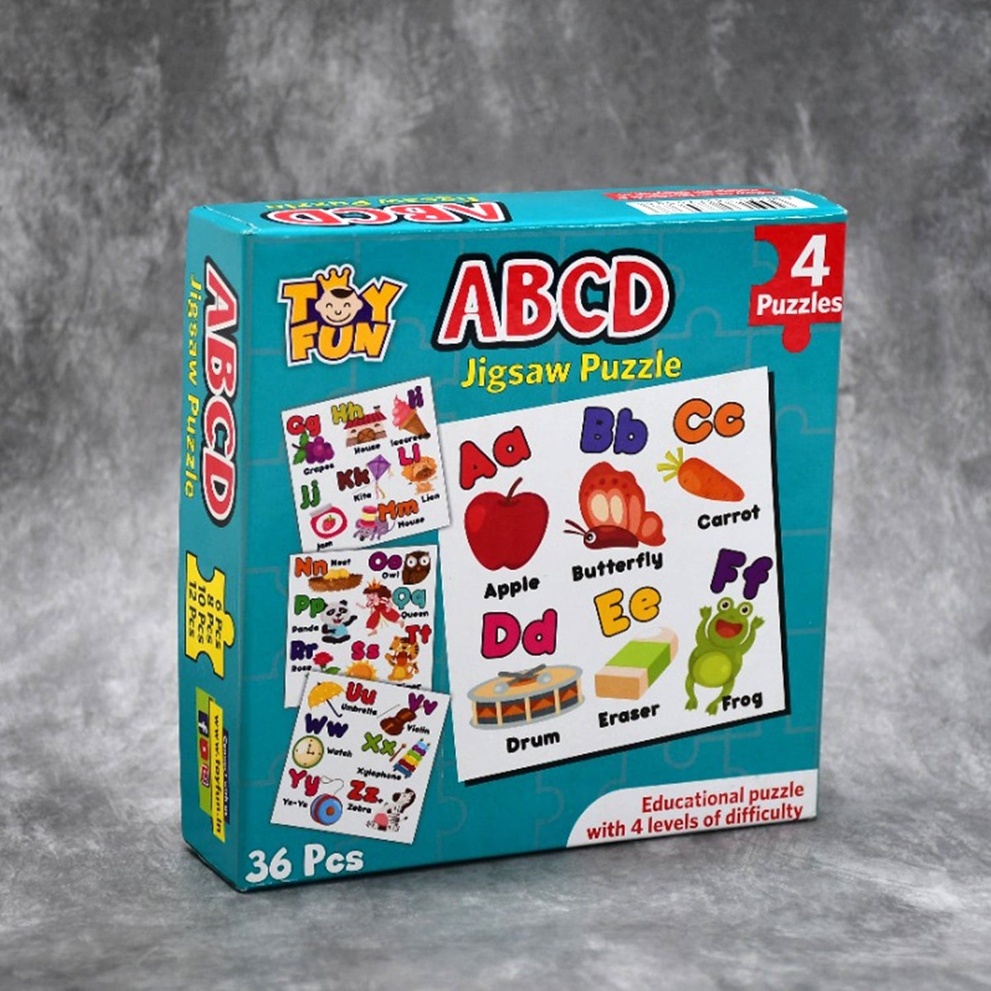4052 Learning Abcd JigaSaw Toy Puzzle For Children (4 Puzzles Pack) 