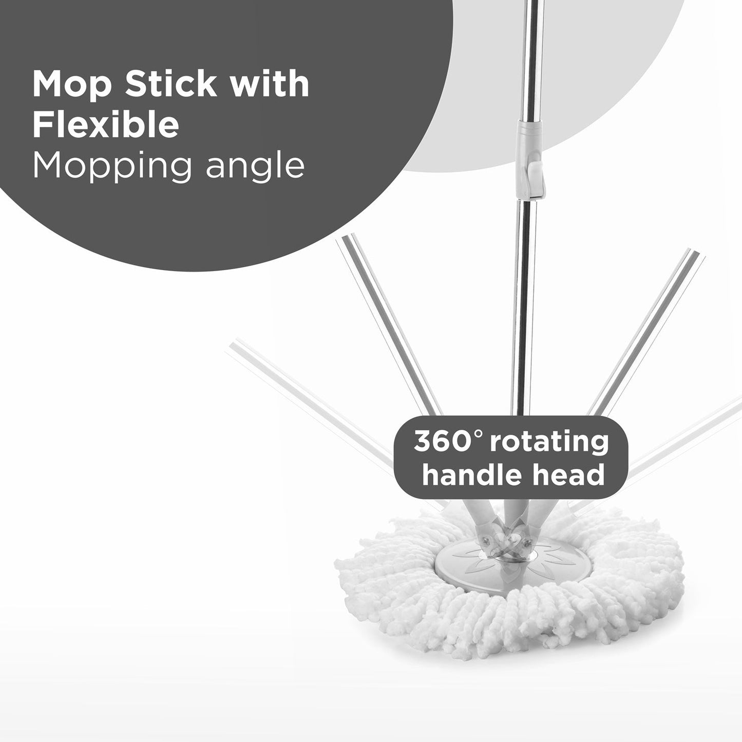 1185 Mop with Bucket For Floor Cleaning With Steel Spin /Mop for Floor Cleaning / Floor Cleaner Mop / Spin Mop / Magic Mop / Mop Stick / Spin Mop Set with Bucket 