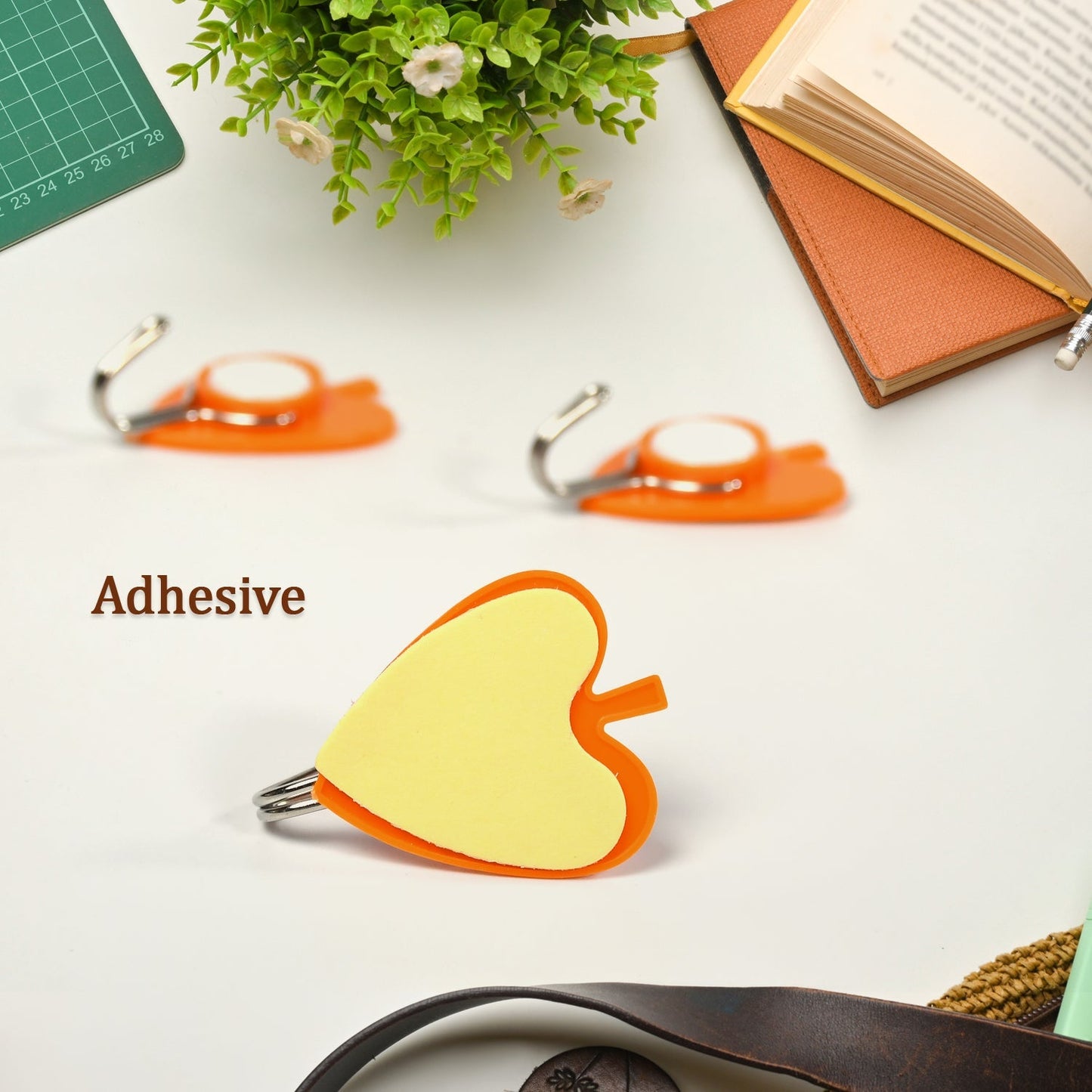 4500 Leaf Shap Hook Strong Adhesive Hook Use For Home Decor , Office & Multi Use Hook ( 1 Pkt ) 