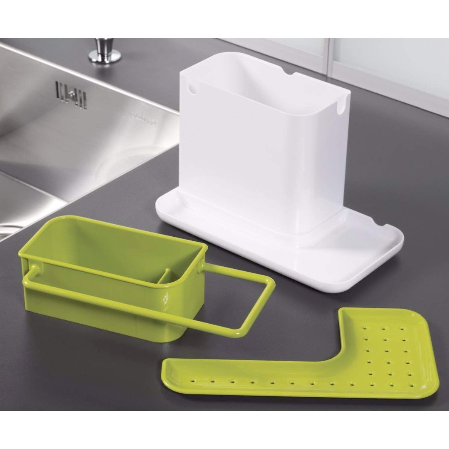 2155A Plastic 3-in-1 Stand for Kitchen Sink Organizer Dispenser for Dishwasher Liquid 