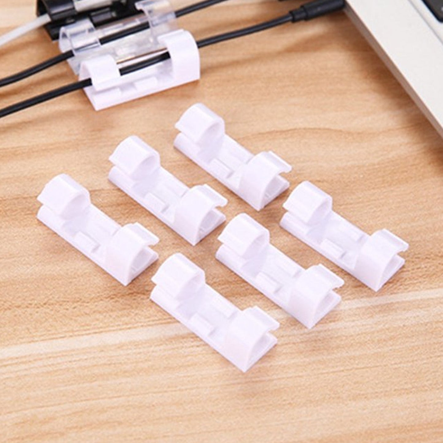 9502 Plastic Clips Stronger Adhesive Tape | Cable Manager | Wire Manager | Wire Clamp | Wire Clips for Cable| Cable Organizer Cord Holder | Cord Clips for Car, Office and Home (20 Pcs Set)