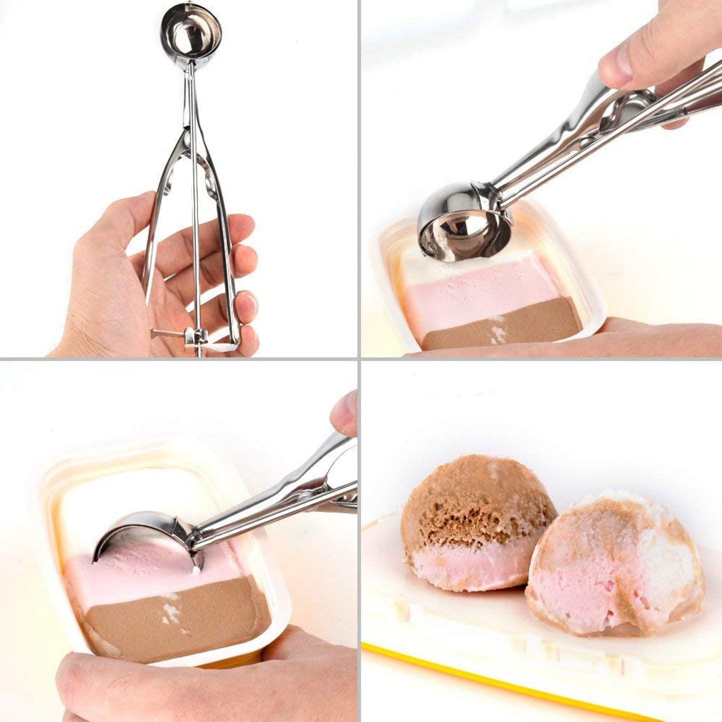2523B Ice Cream Serving Scoop | Stainless Steel Premium Quality Ice Cream Serving Spoon Scooper with Trigger Release 