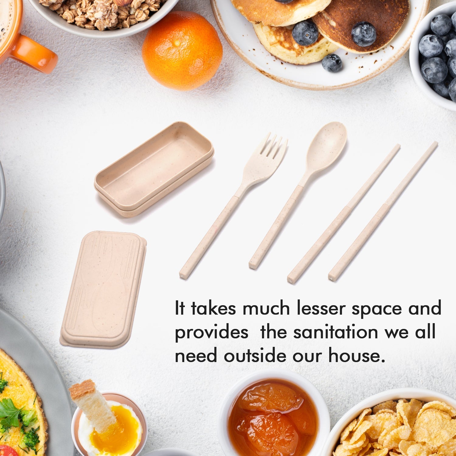 2243 Spoon Fork Chopsticks Set Dinnerware 3PCS/Set Lunch Tableware Detachable Cutlery Portable Travel Kitchen Accessories 