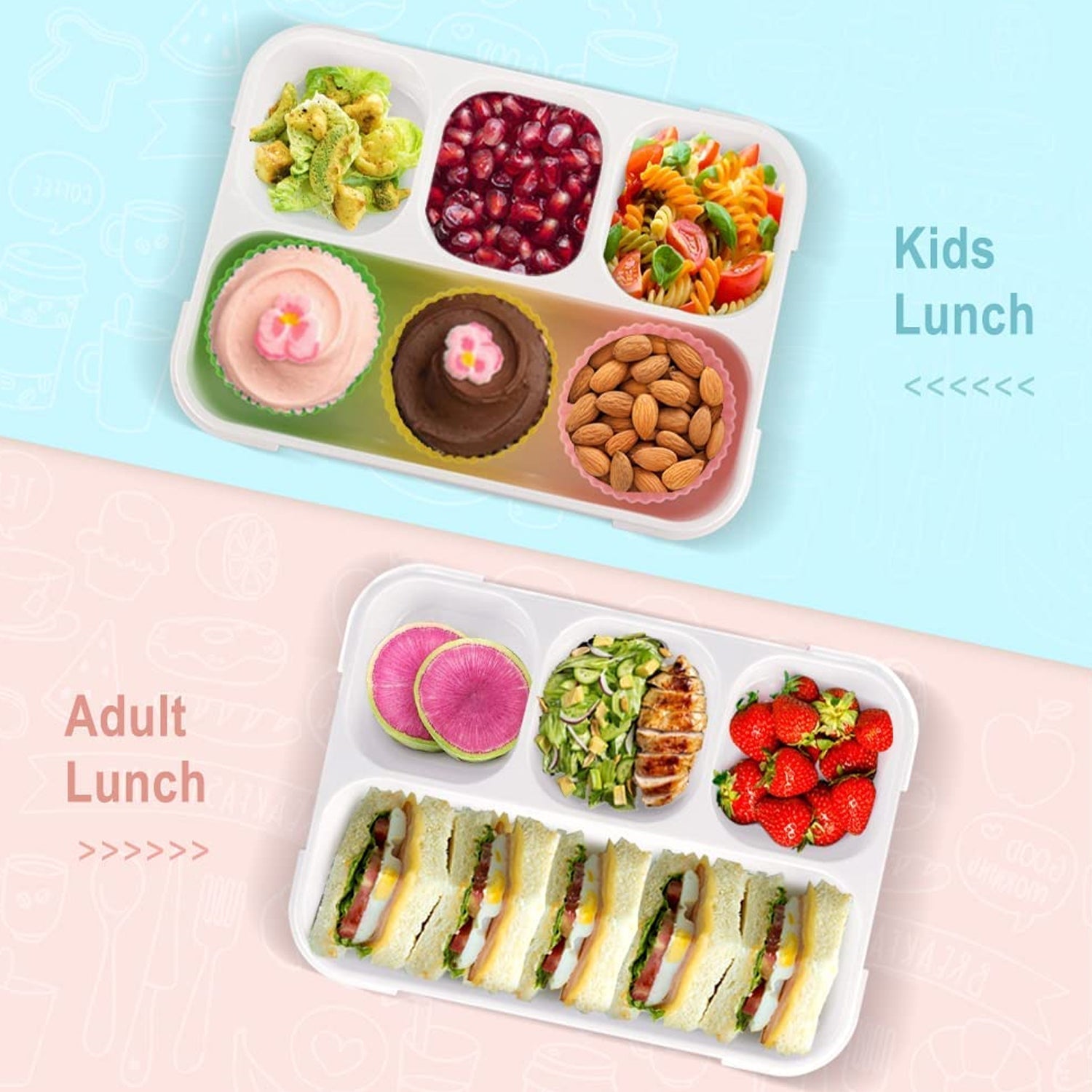 5212 Lunch Box 4 Compartment With Leak Proof Lunch Box For School & Office Use 