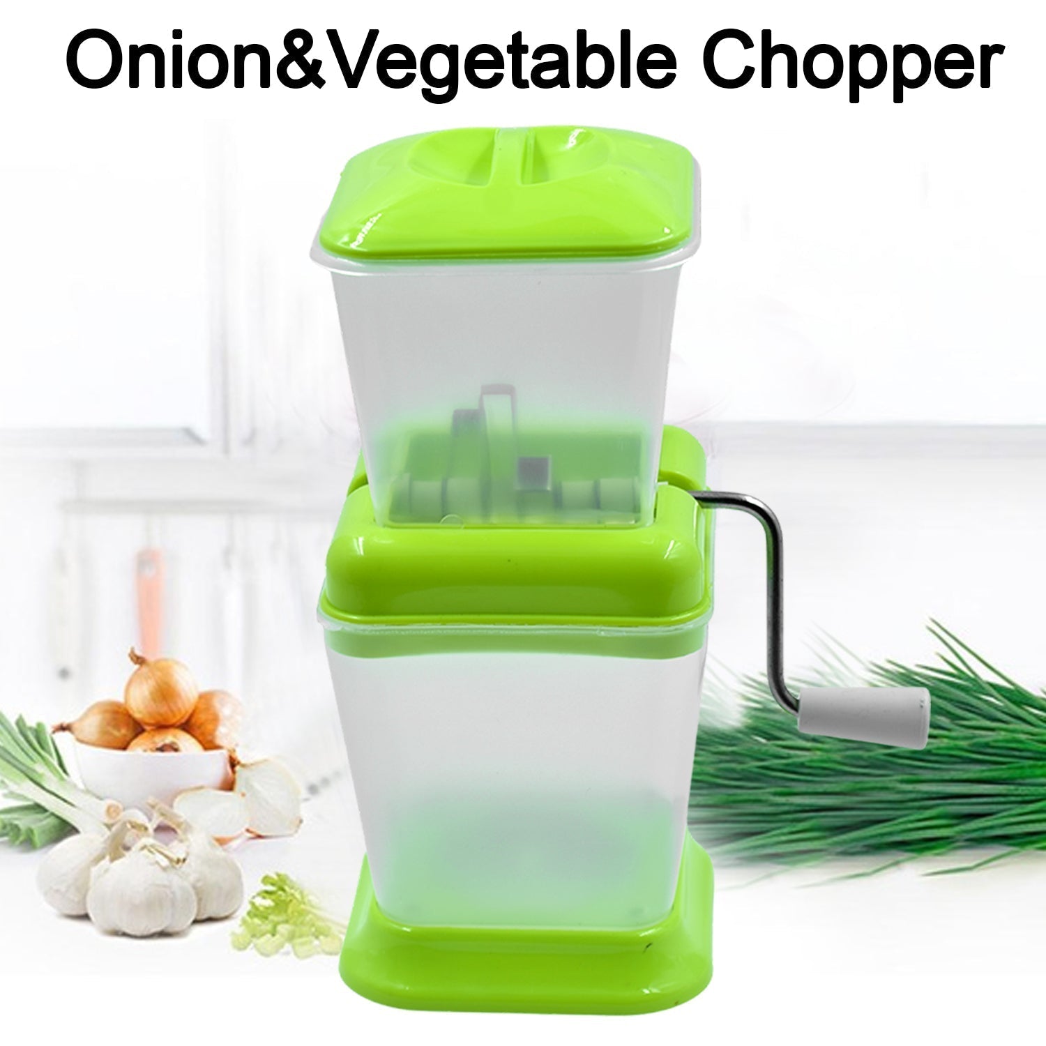 2003 Small Onion Chopper & Vegetable Chopper Quick Cutter with Rotating Blade 