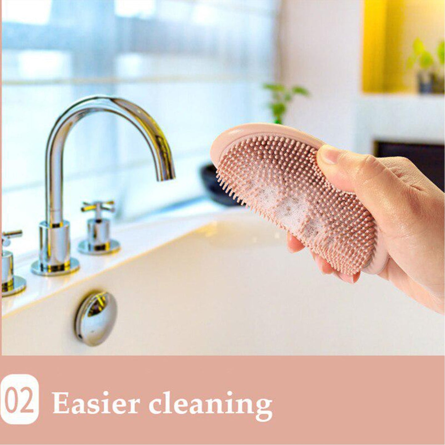 6137 2 in 1 Silicone Cleaning Brush used in all kinds of bathroom purposes for cleaning and washing floors, corners, surfaces and many more things. 
