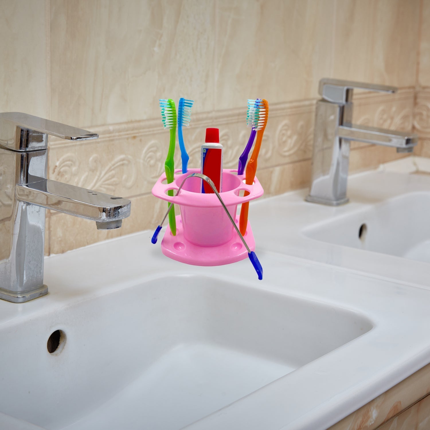 3689 Toothbrush Holder widely used in all types of bathroom places for holding and storing toothbrushes and toothpastes of all types of family members etc. 