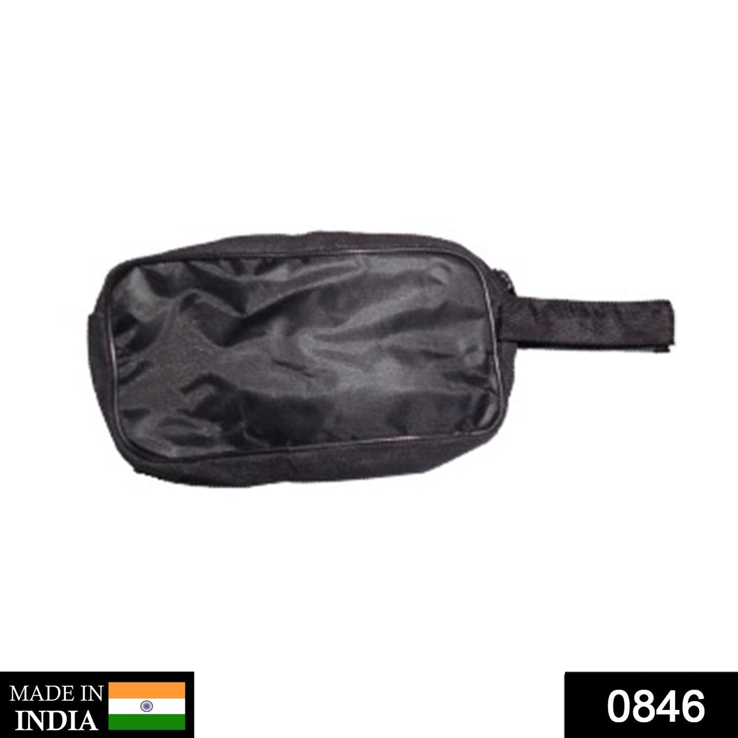 0846 Portable Travel Hand Pouch/Shaving Kit Bag for Multipurpose Use (Black) 