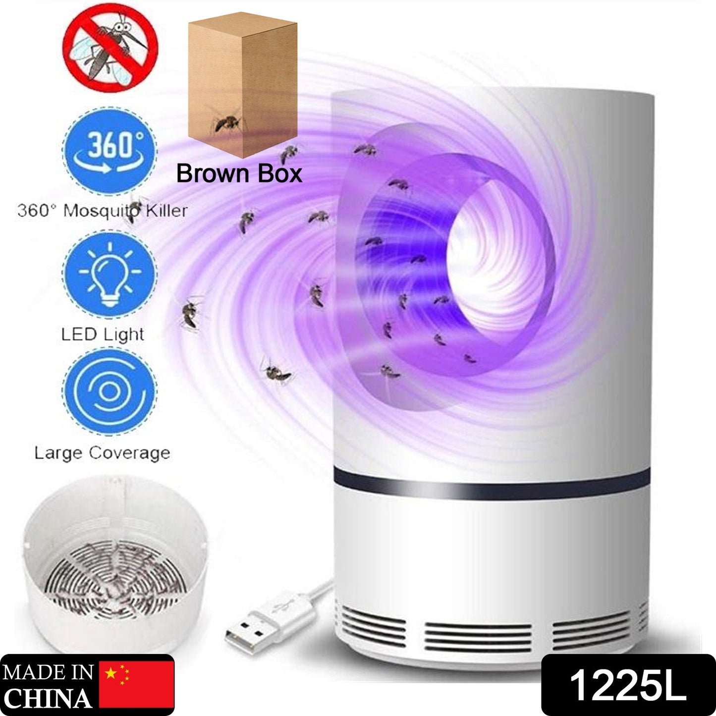 1225L Electronic Led Mosquito Killer Lamps Machine for Home Insect Killer Electric Powered Machine Eco-Friendly Baby Freezer, Household Bin Display Rack 