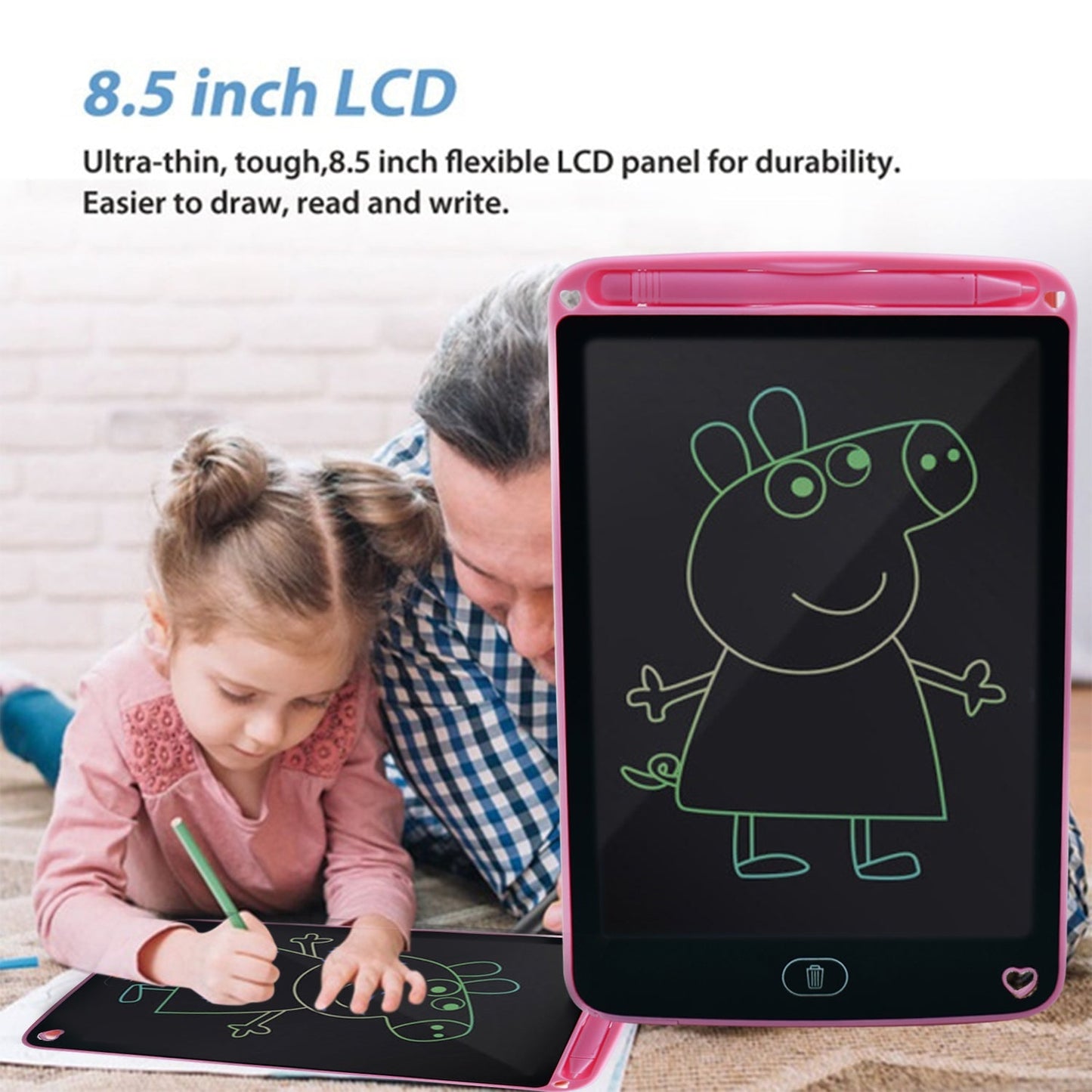 1465 Portable 8.5 LCD Writing Digital Tablet Pad  for Writing/Drawing  ( MultiColor ink ) 