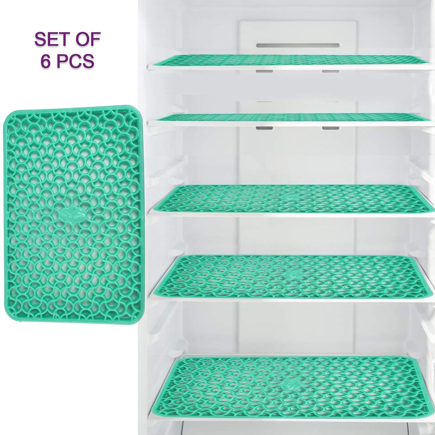 5237 Waterproof PVC Refrigerator Drawer Mats/ Multipurpose Mats/Fridge Mats Set of 6 Pcs 