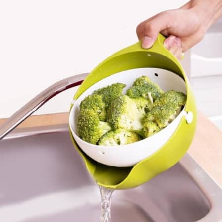 1093 Multi-Functional Washing Fruits and Vegetables Bowl & Strainer with Handle 