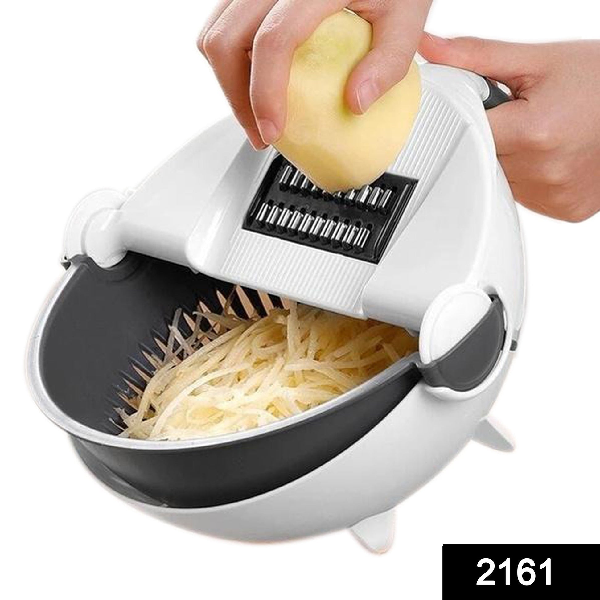 2161 10 in 1 Multifunctional Vegetable Fruits Cutter/Slicer Shredder with Rotating Drain Basket 