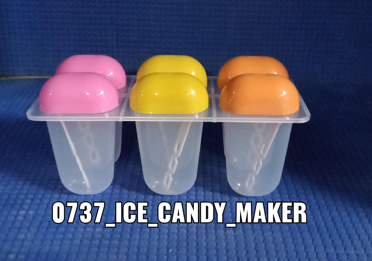 737 6 Pcs Multicolor Polypropylene Ice Mold, Kulfi Maker/Stick/Cream/Candy Color Assorted 
