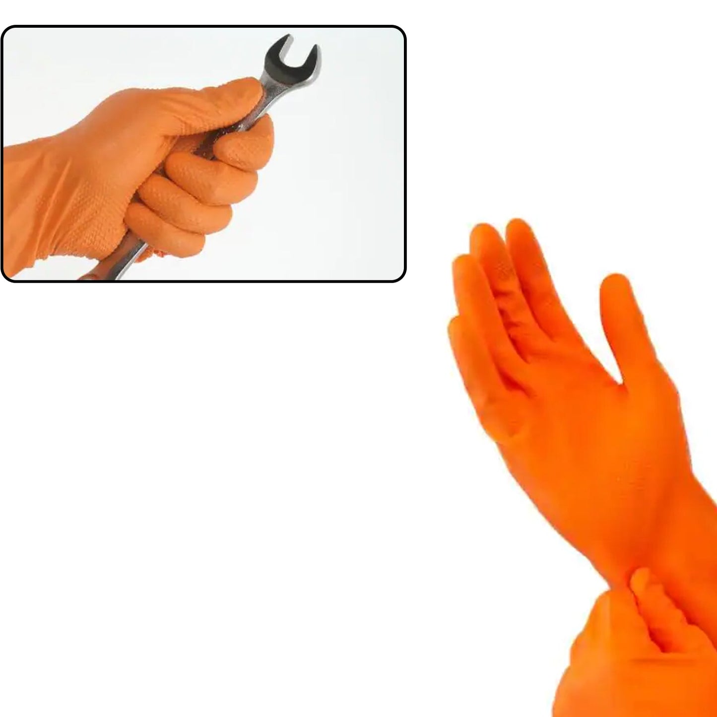 4852 2 Pair Medium Orange  Gloves For Types Of Purposes Like Washing Utensils, Gardening And Cleaning Toilet Etc. 