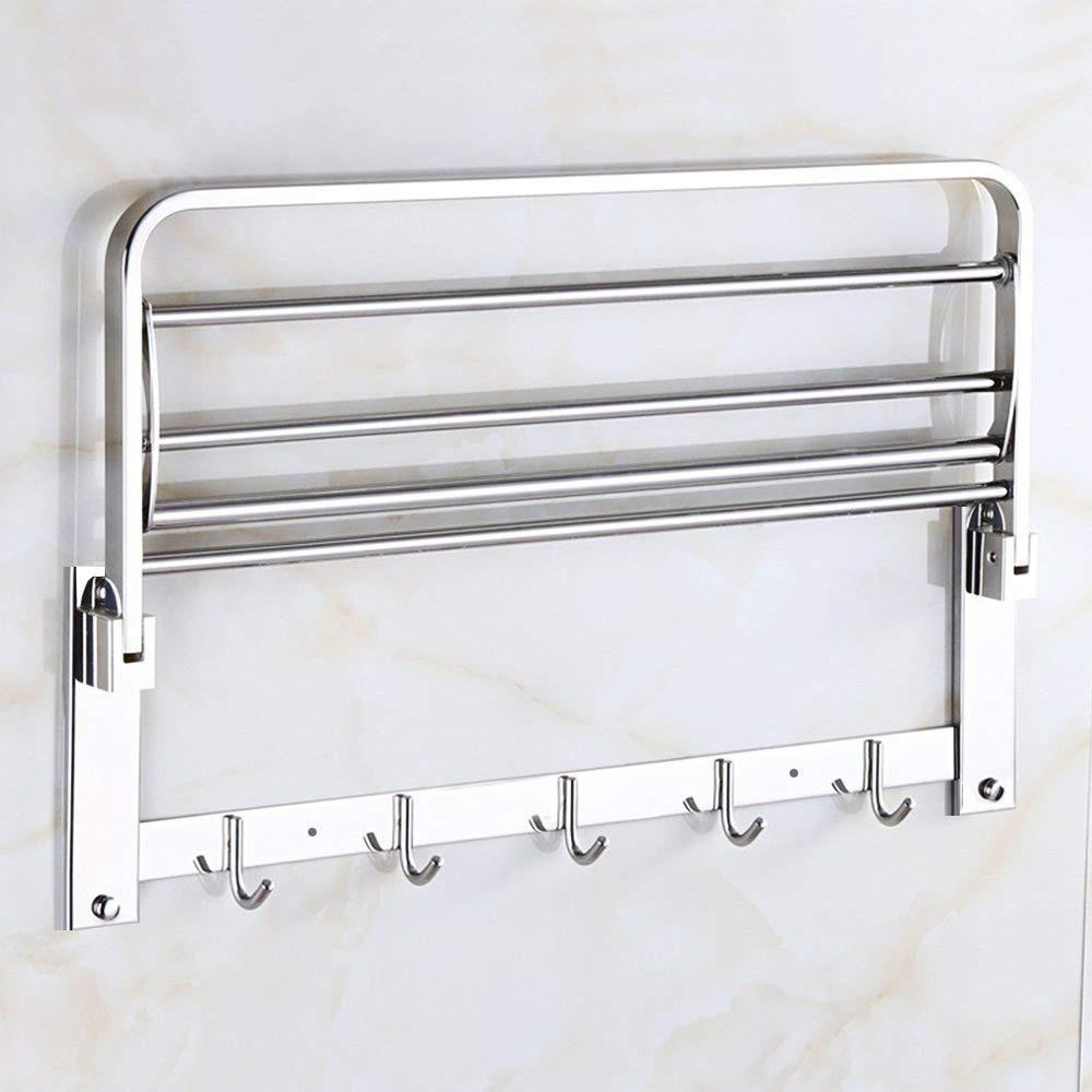314_Bathroom Accessories Stainless Steel Folding Towel Rack 