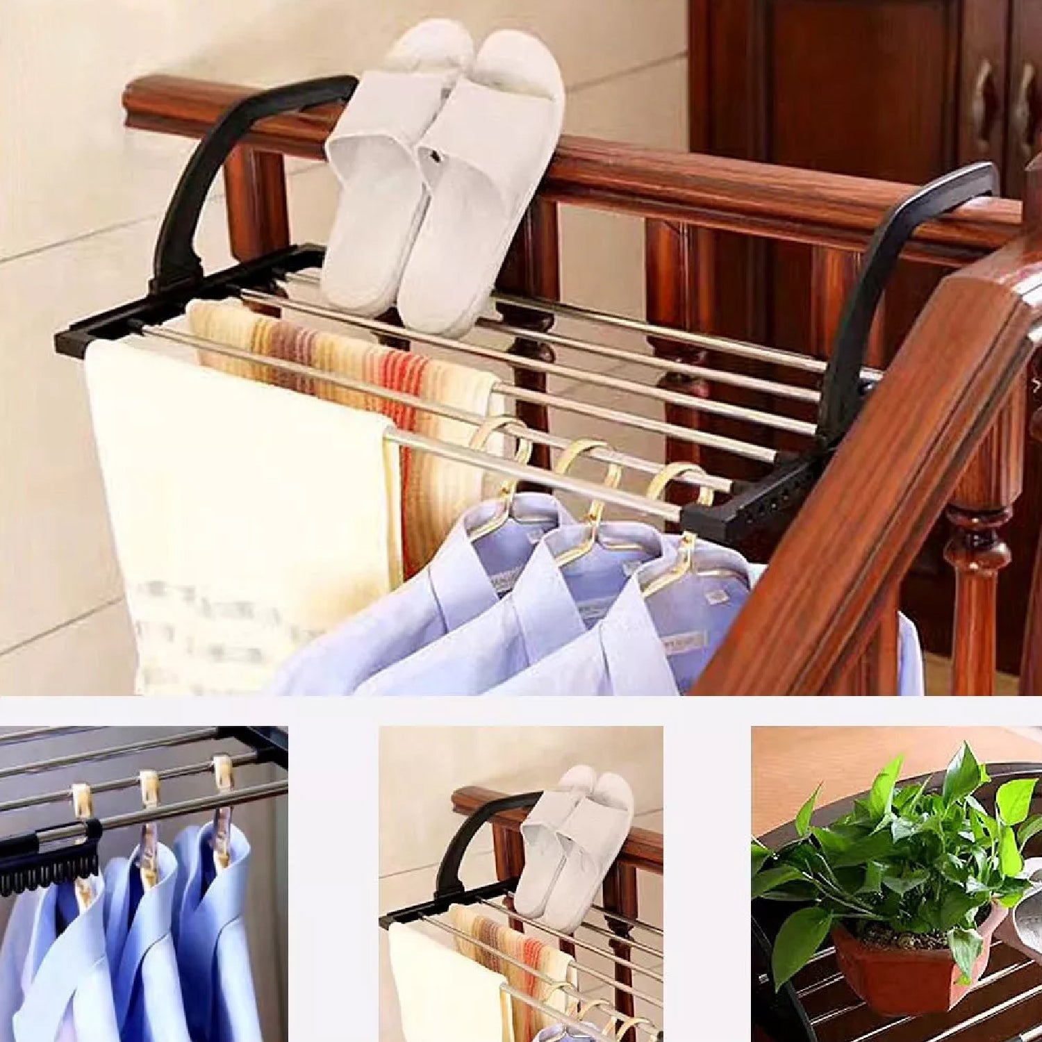 7620 Steel Small Hanging Rack Cloth Drying Rack for Home, Balcony, and Window 