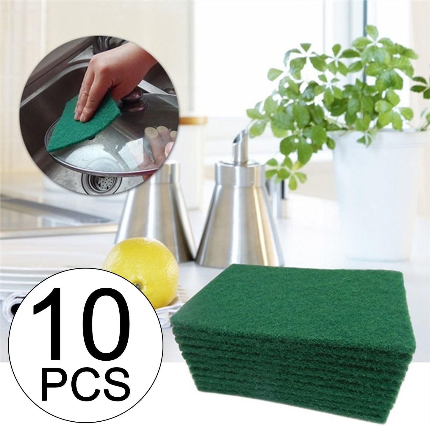 1495 Green Kitchen Scrubber Pads for Utensils/Tiles Cleaning 