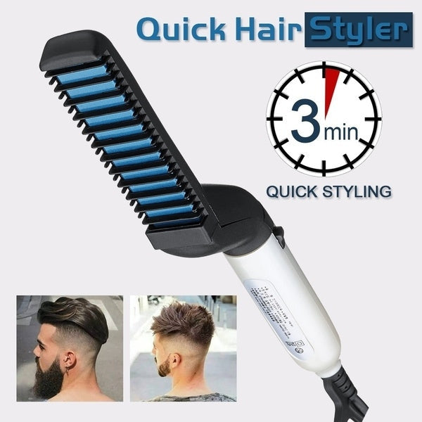 348 Men's Beard and Hair Curling Straightener (Modelling Comb) 
