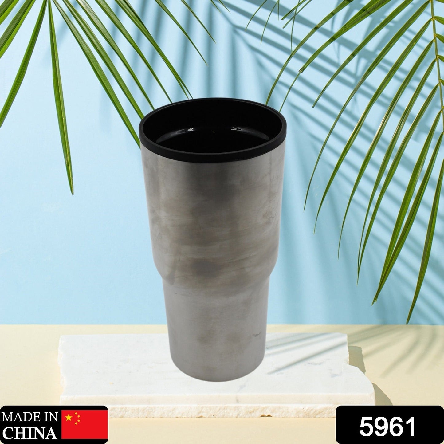 5961  STAINLESS STEEL VACUUM GLASS INSULATED GLASS COFFEE CUPS DOUBLE WALLED TRAVEL MUG, CAR COFFEE MUG (Without Lid)