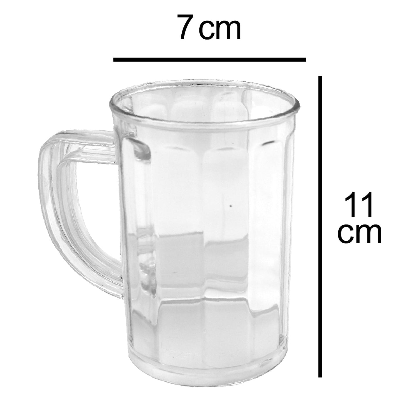 2409 Unbreakable Drinking Plastic Type Glass Set, Beer Mug, Set of 4 PCs, Transparent 
