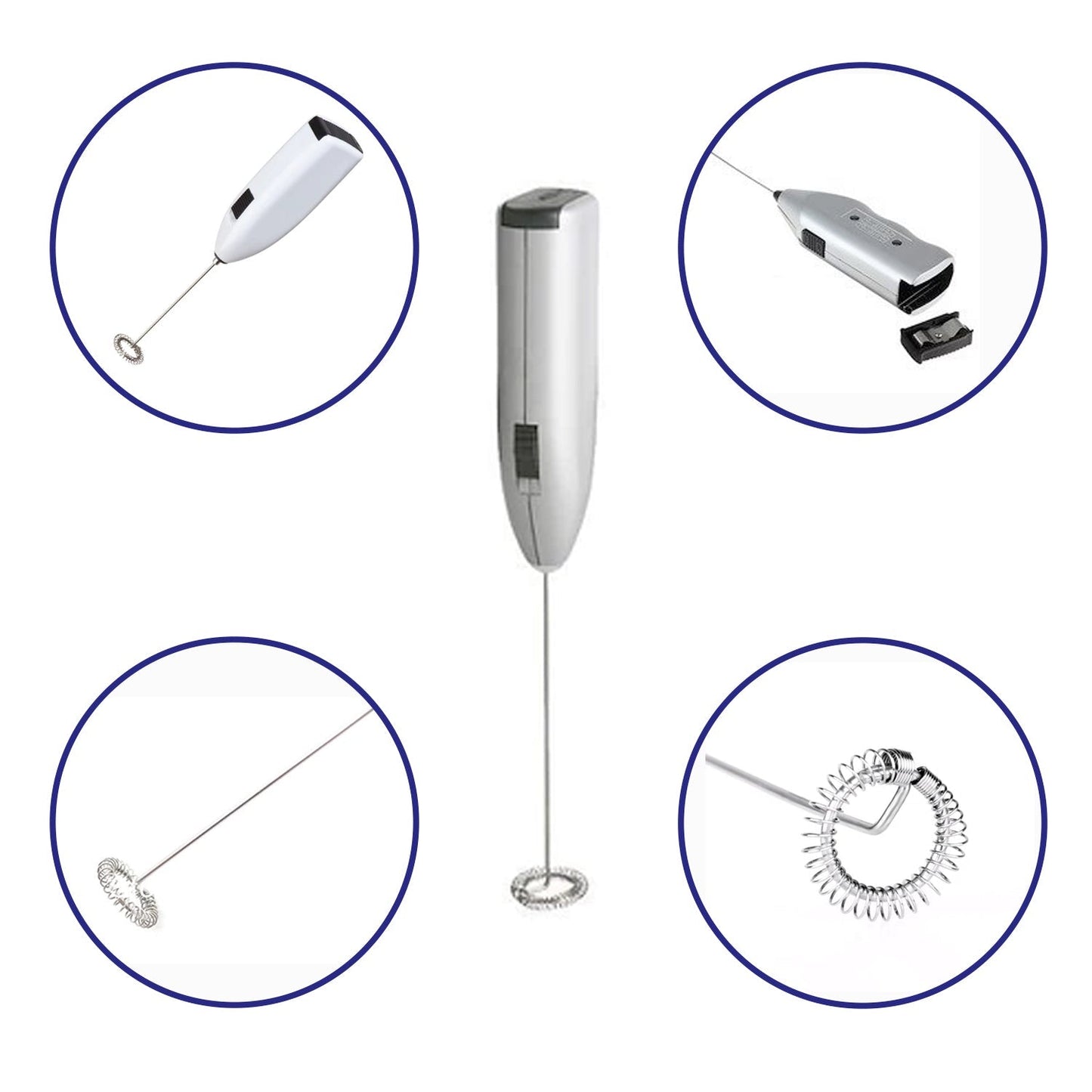 0849 Electric Handheld Milk Wand Mixer Frother For Latte Coffee Hot Milk 