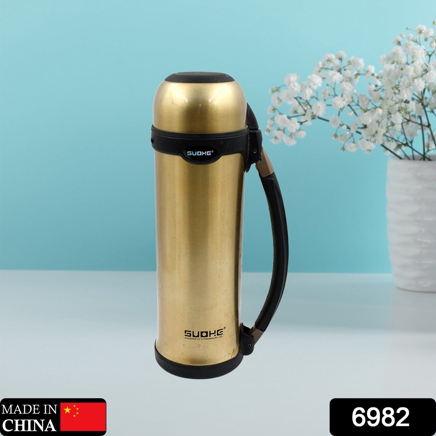 6982 STAINLESS STEEL THERMOS WATER BOTTLE | 24 HOURS HOT AND COLD | EASY TO CARRY | RUST & LEAK PROOF | TEA | COFFEE | OFFICE| GYM | HOME | KITCHEN