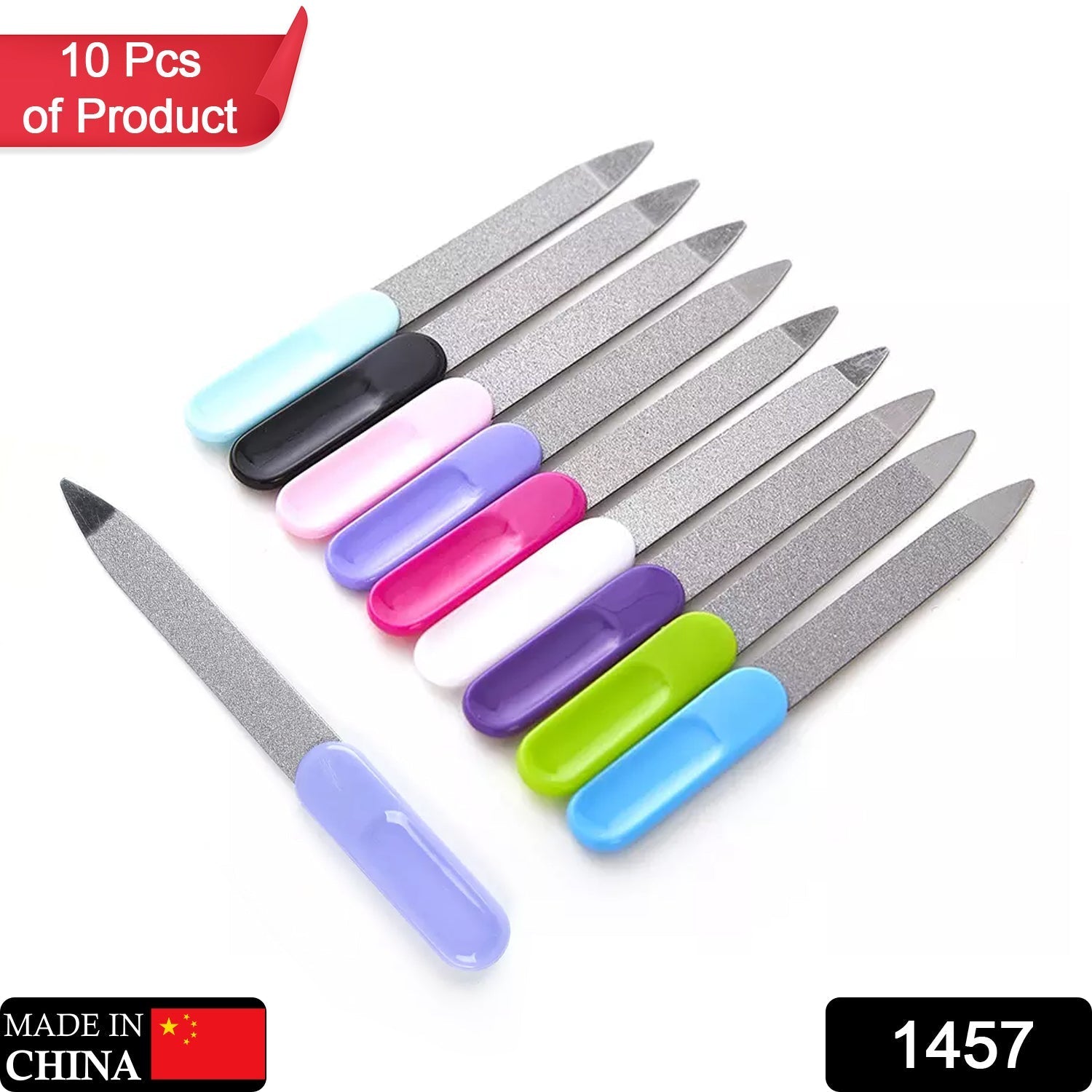 1457 Stainless Steel Professional Nail File Double Sides Great for Thick Nails ( 10 pcs ) DukanDaily