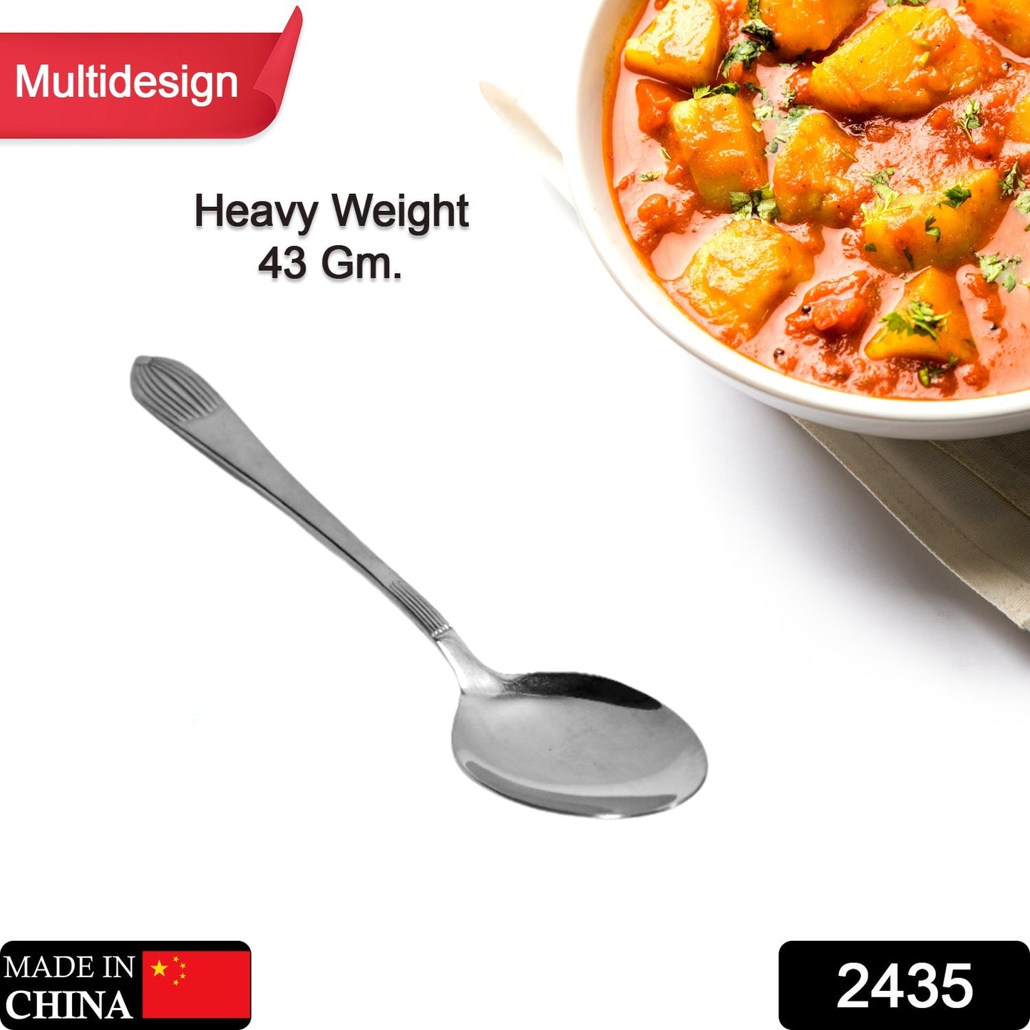 2435 Stainless Steel Spoon 1pc Spoon. Spoon for Coffee, Tea, Sugar, & Spices. DukanDaily