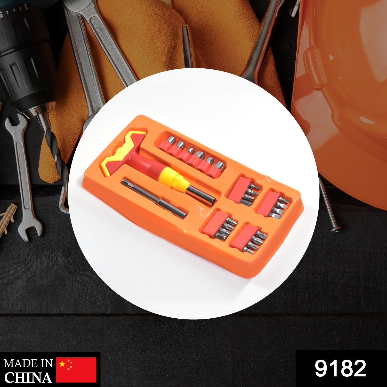 9182 24pcs T-shape screwdriver set Head Ratchet Pawl Socket Spanner hand tools Dukandaily