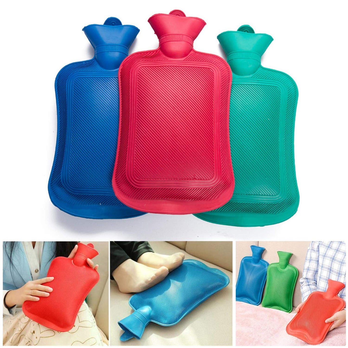 394 (Medium) Rubber Hot Water Heating Pad Bag for Pain Relief Dukandaily