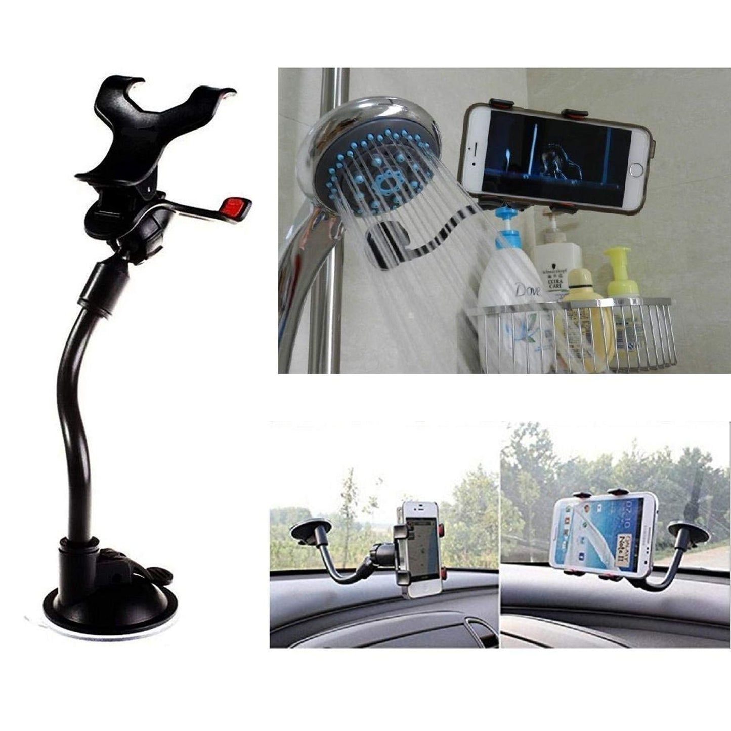 0282B Flexible Mobile Stand Multi Angle Adjustment with 360 Degree Adjustment For Car & Home Use Mobile Stand Dukandaily