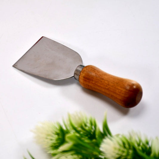 0166 Cheese Knife Stainless Steel Cheese Slicer Wooden Handle Mini Knife Butter Knife Spatula DukanDaily