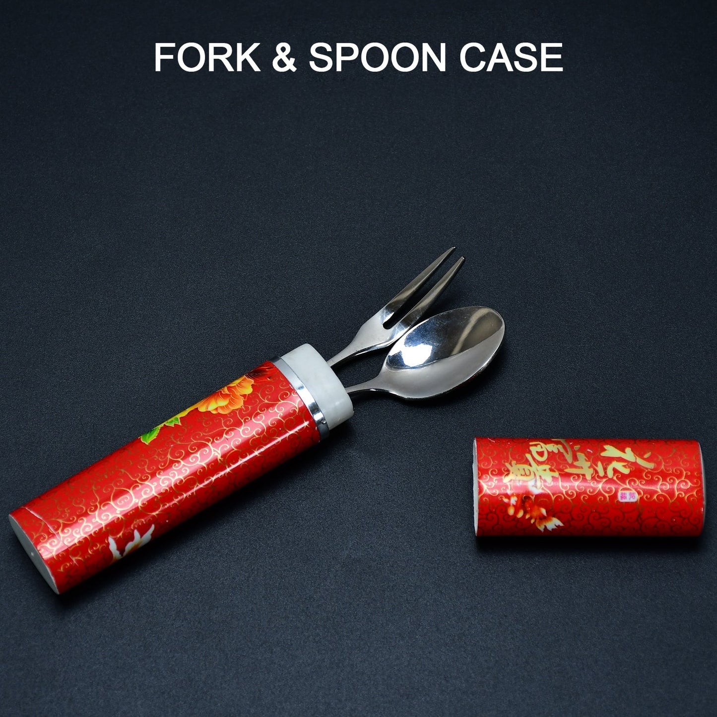 7071  Stainless Steel Table Spoon & Fork With Attractive Cover      ( 1 pcs ) Dukandaily