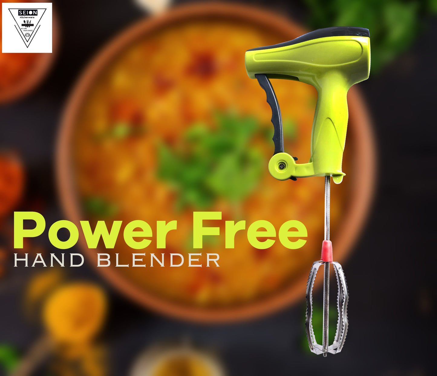 0723 Power-Free Manual Hand Blender With Stainless Steel Blades Dukandaily
