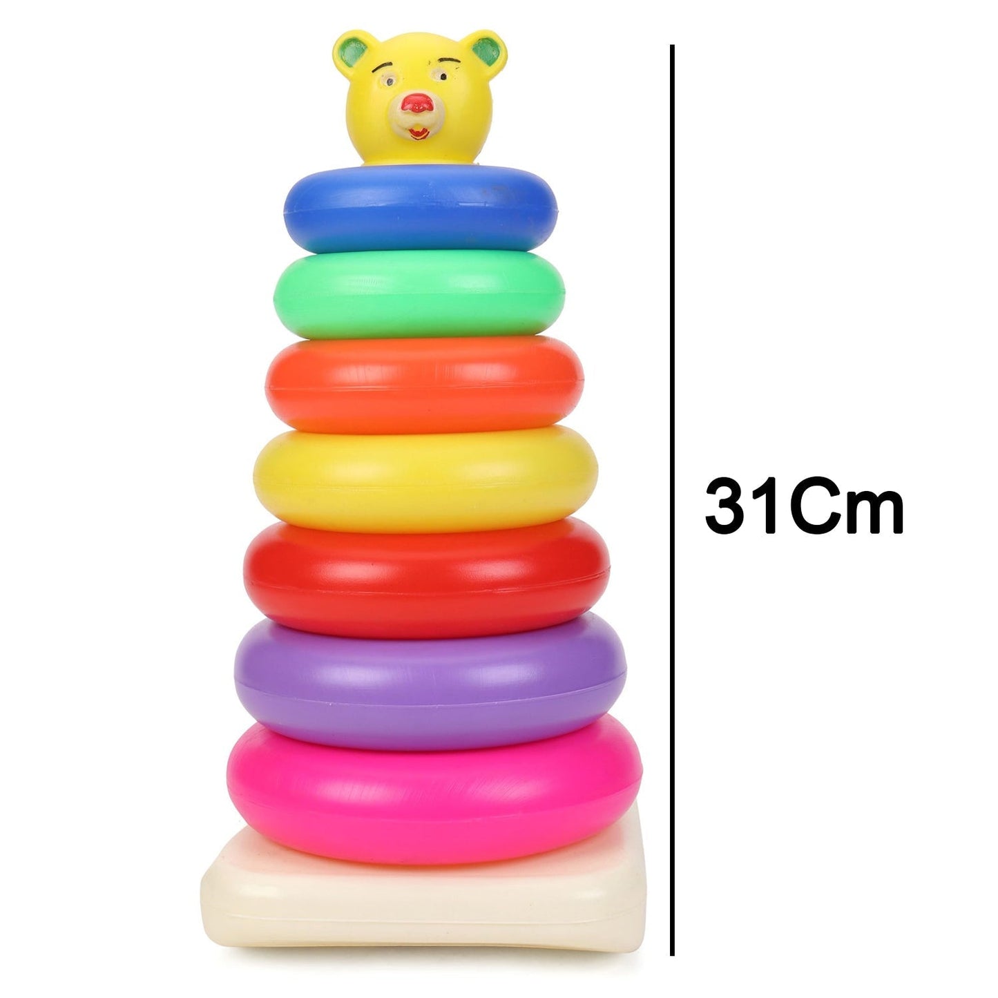 8016 Plastic Baby Kids Teddy Stacking Ring Jumbo Stack Up Educational Toy 7pc Dukandaily