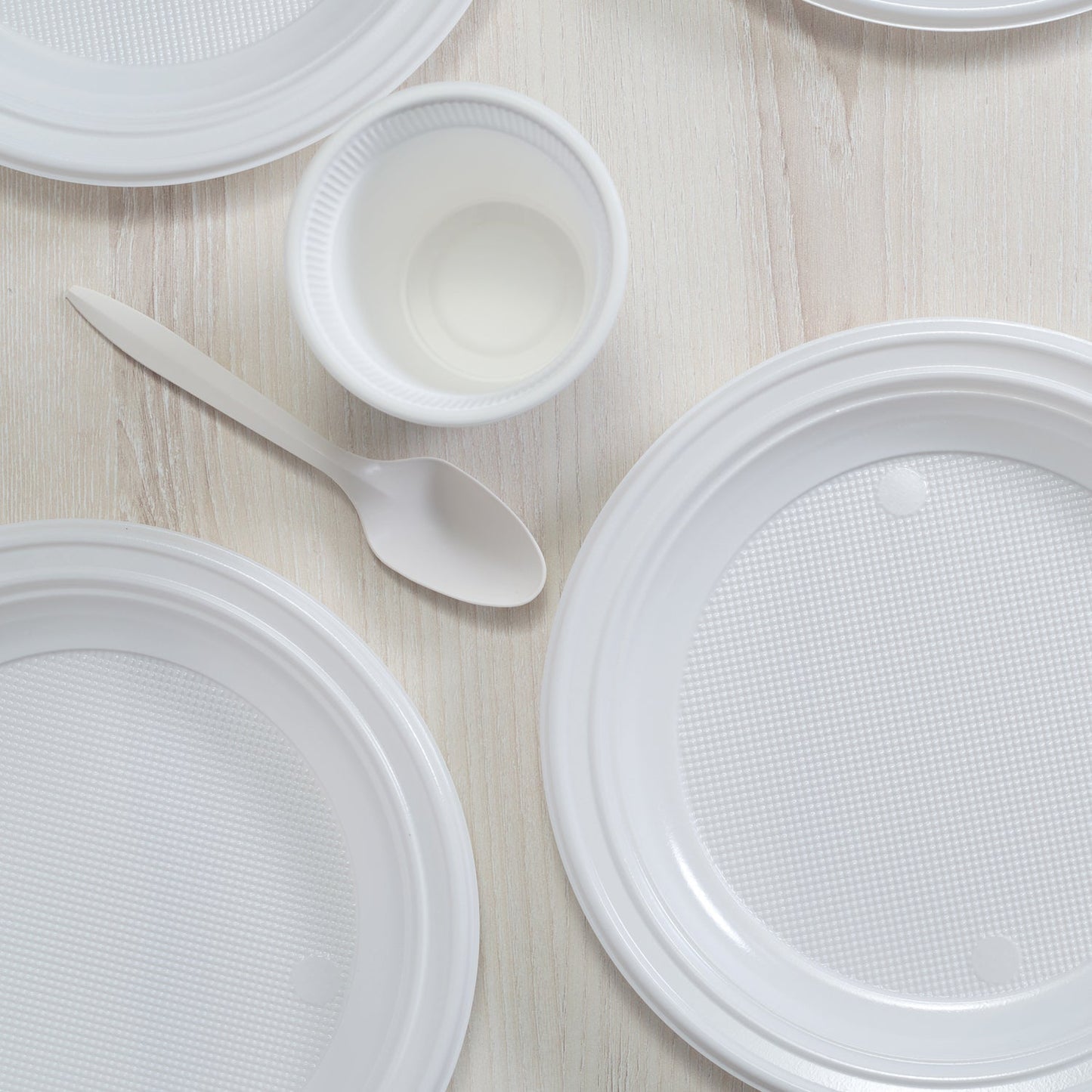 7104 White Spoon Plastic For Home & Restaurant Use ( 3 Pcs ) DukanDaily