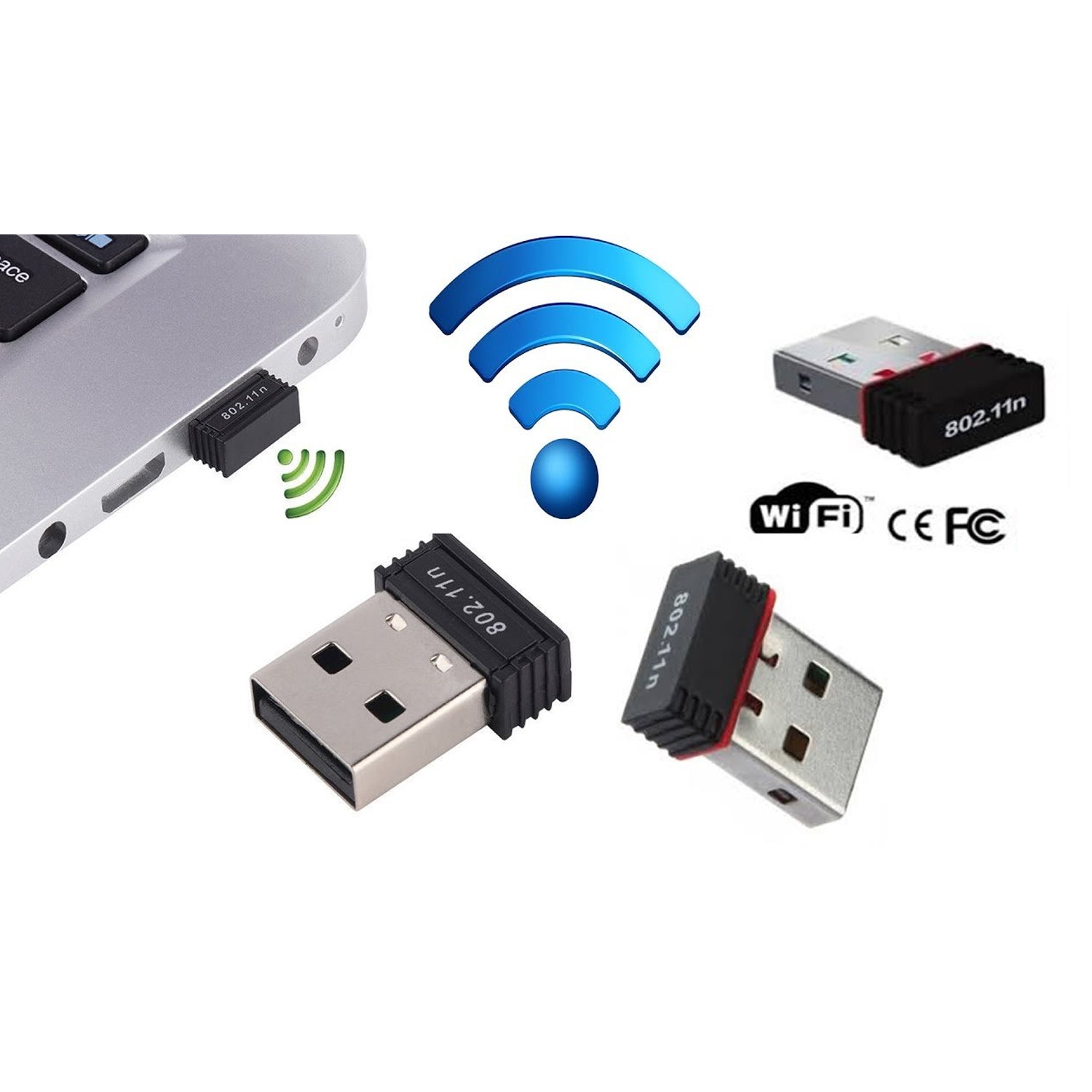 7224 Wi-Fi Receiver Wireless Mini Wi-Fi Network Adapter with with Driver Cd For Computer & Laptop And Etc Device Use Dukandaily