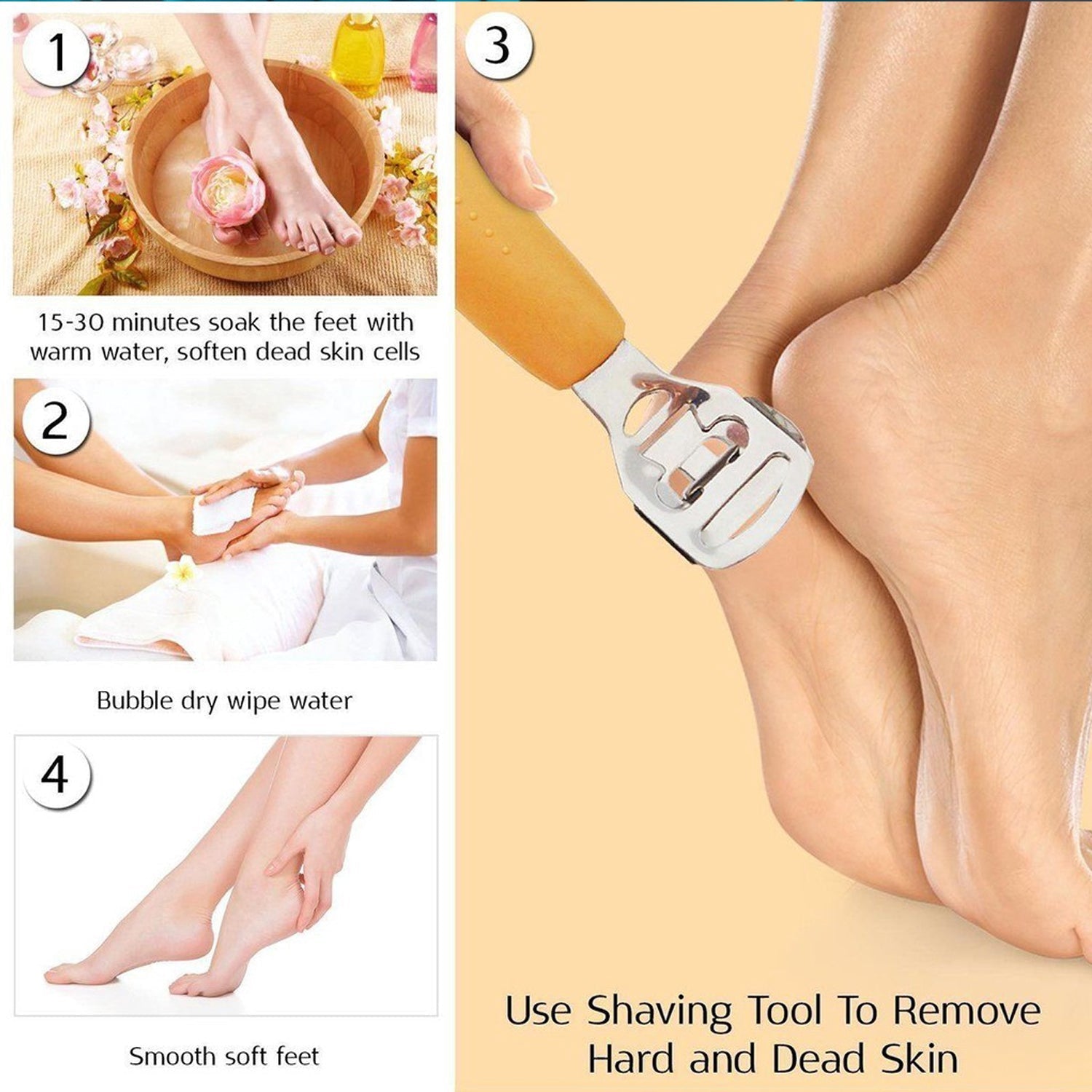 2099 Stainless Steel Callus Corn Hard Skin Remover Plastic Handle Foot Rasp Heel File Scrubber Pedicure Nail Care Tool Rub feet Tool. DukanDaily