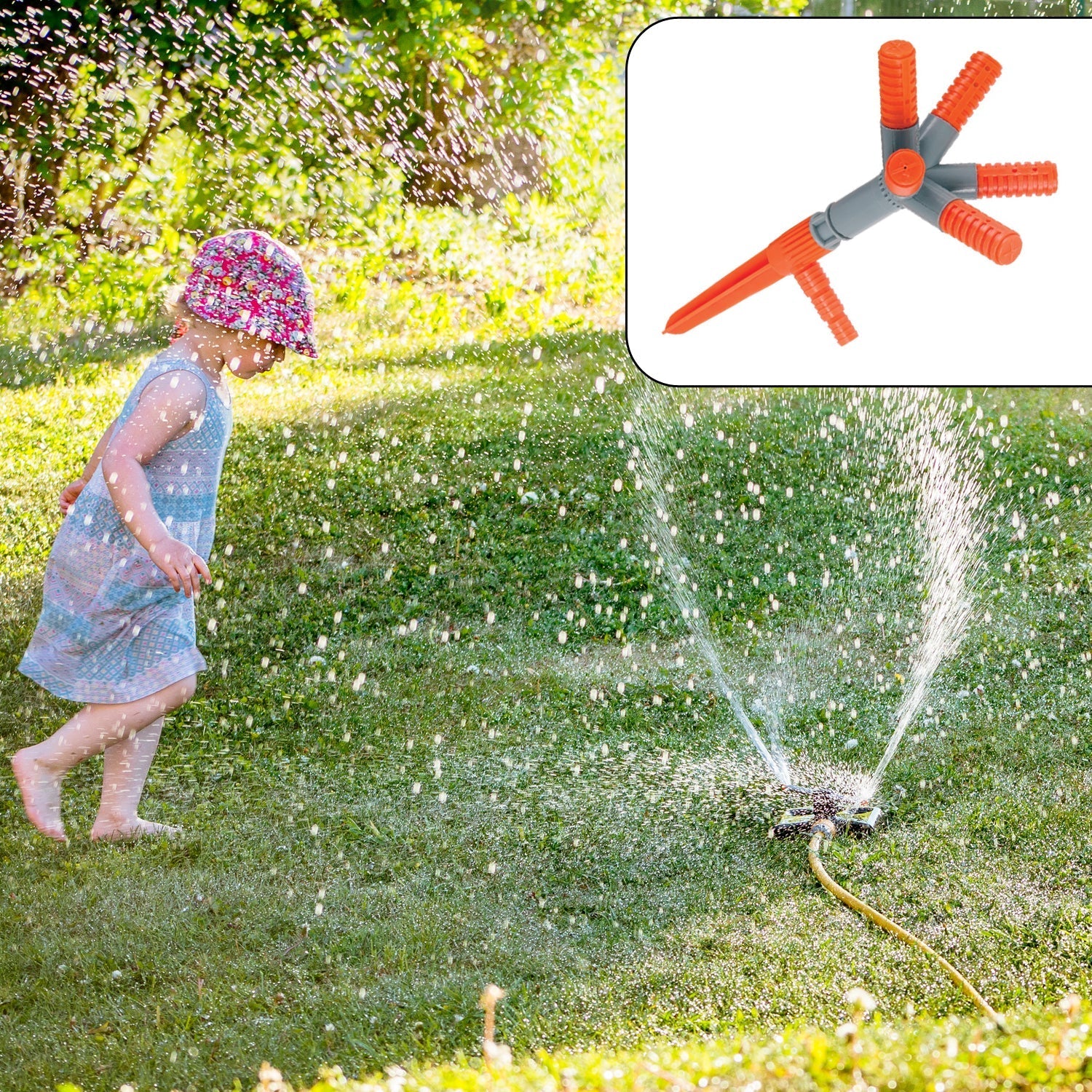 7537 Garden Sprinkler 360 ° Rotating Adjustable Round 3 Arm Lawn Water Sprinkler for Watering Garden Plants/Pipe Hose Irrigation Yard Water Sprayer Dukandaily