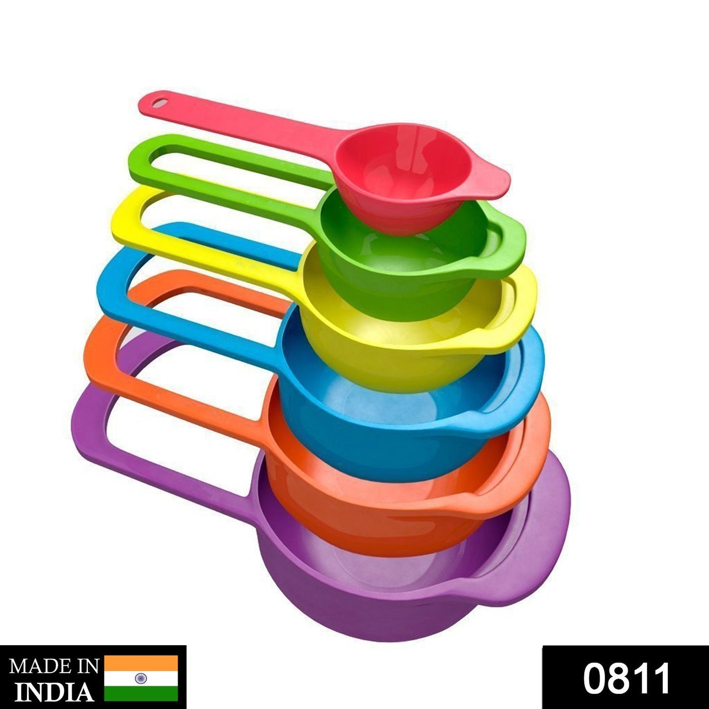 0811 Plastic Measuring Spoons for Kitchen (6 pack) Dukandaily
