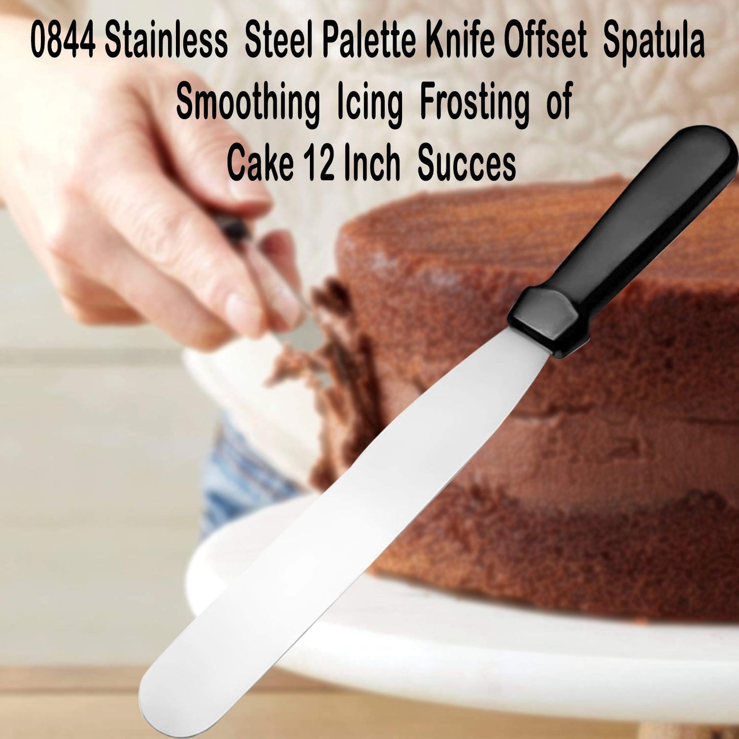 0844 Stainless Steel Palette Knife Offset Spatula for Spreading and Smoothing Icing Frosting of Cake 12 Inch Dukandaily