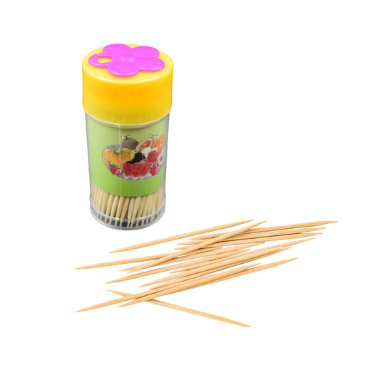 0834A Wood Double Sided Toothpicks with Clear Plastic Storage Box Dukandaily