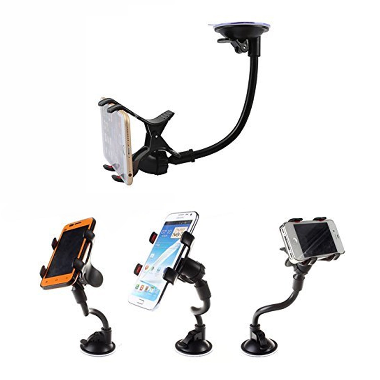 0282B Flexible Mobile Stand Multi Angle Adjustment with 360 Degree Adjustment For Car & Home Use Mobile Stand Dukandaily