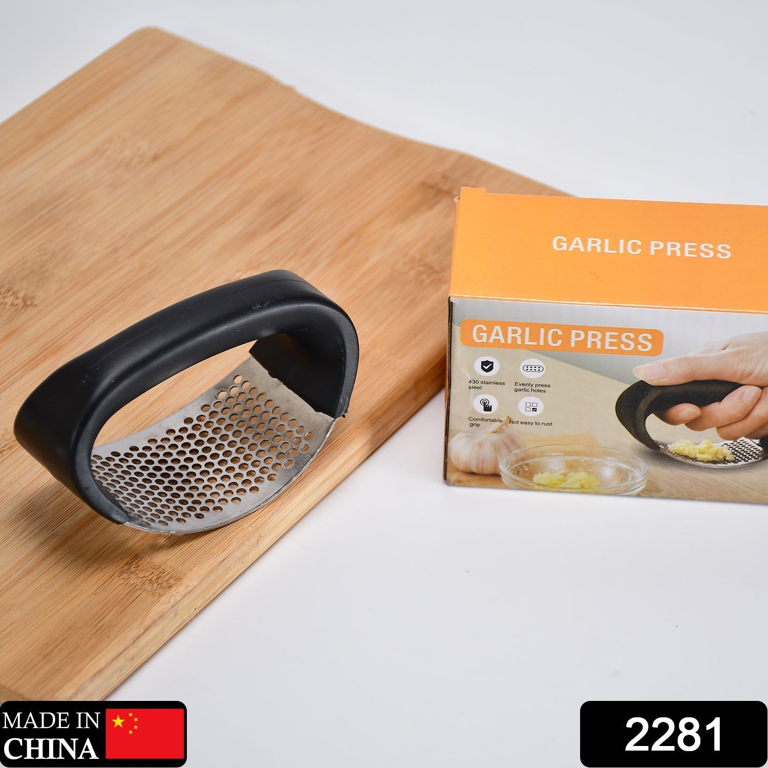2281 Stainless Steel Garlic Presser /Crusher (Multicolor) Dukandaily