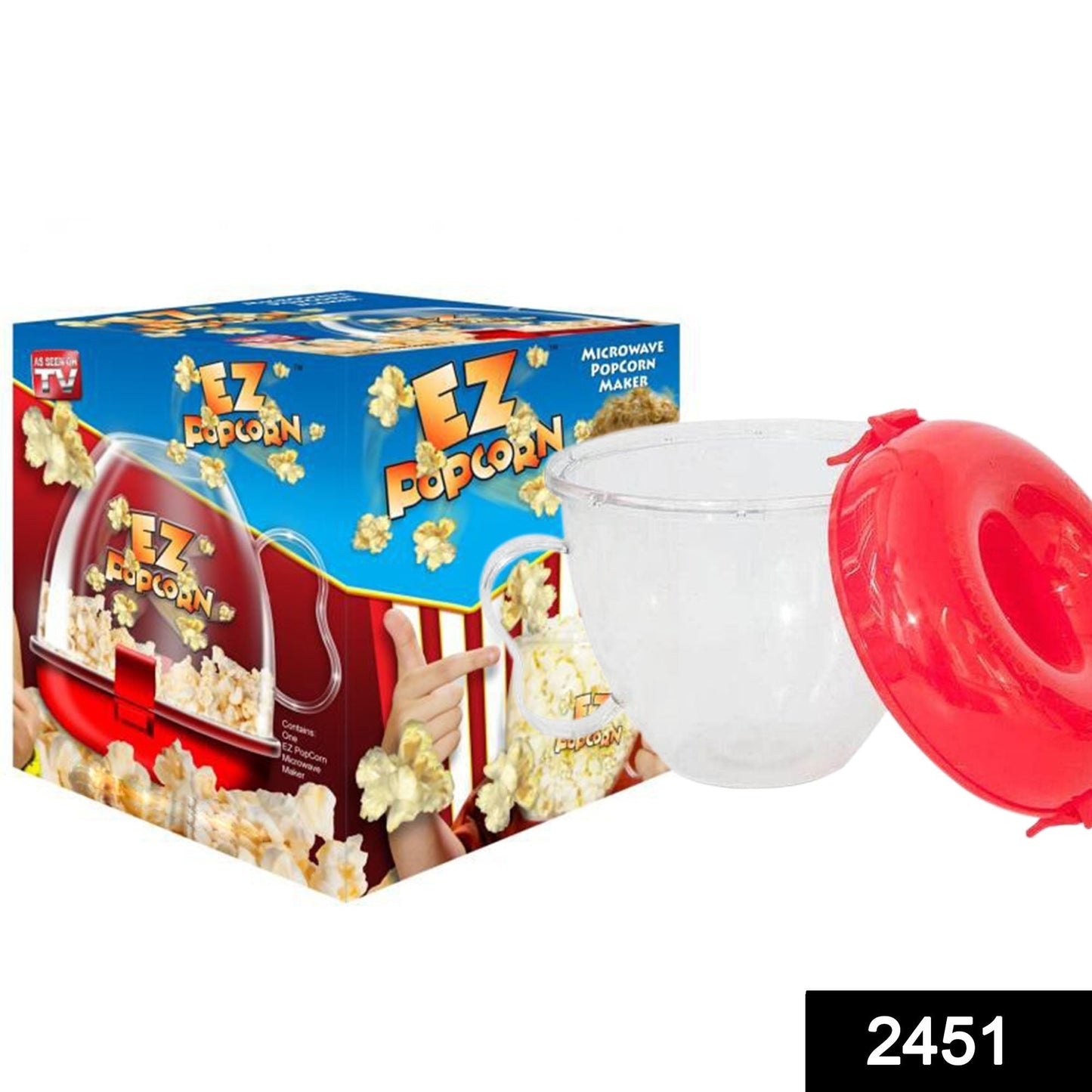 2451 Ez Plastic Popcorn Maker (Multicolour) Dukandaily