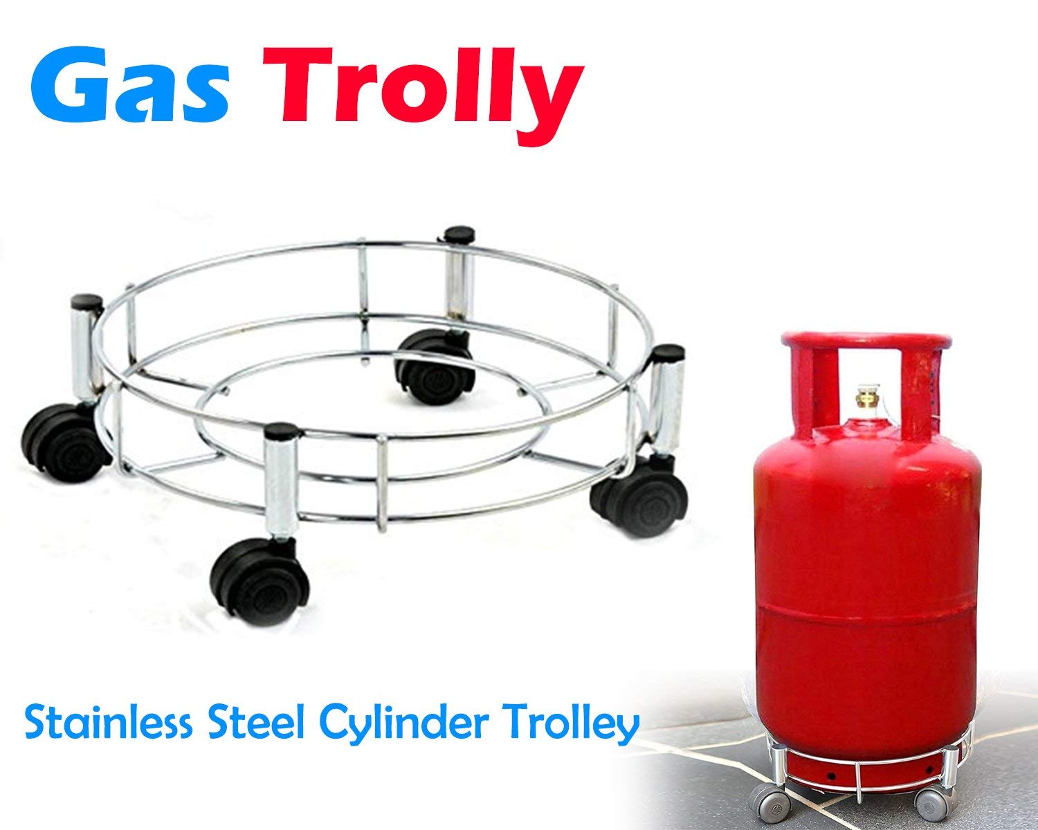 118 Stainless Steel Gas Cylinder Trolley Dukandaily